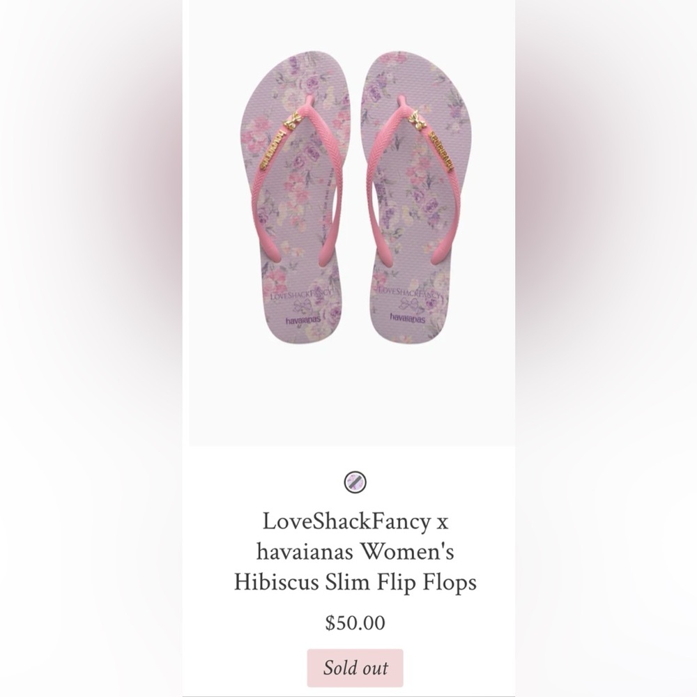 NIB | Havaianas x LoveShackFancy | “Hibiscus” Floral Flip Flops | Size: 7/8